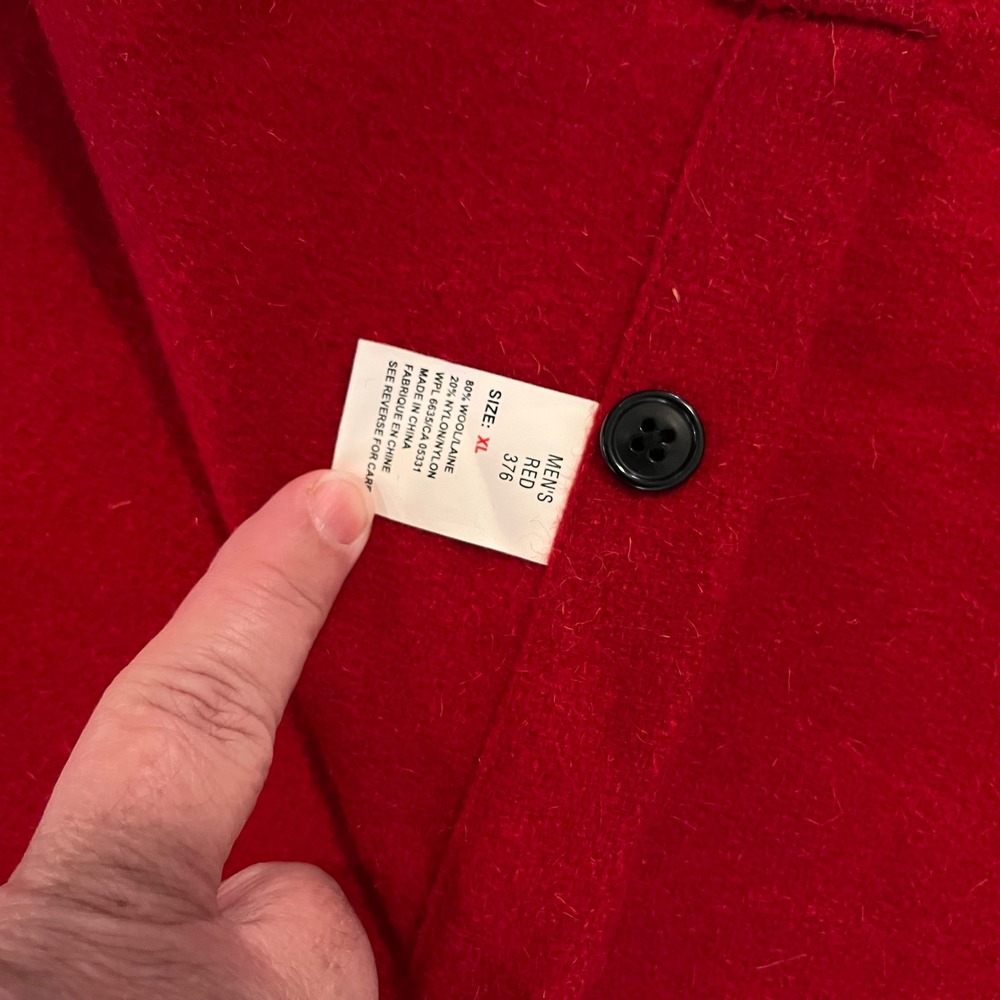 Woolrich Vtg 90s Red Wool Alaska Shirt Jac Jacket XL Heavy CPO Americana NWOT - Picture 4 of 14